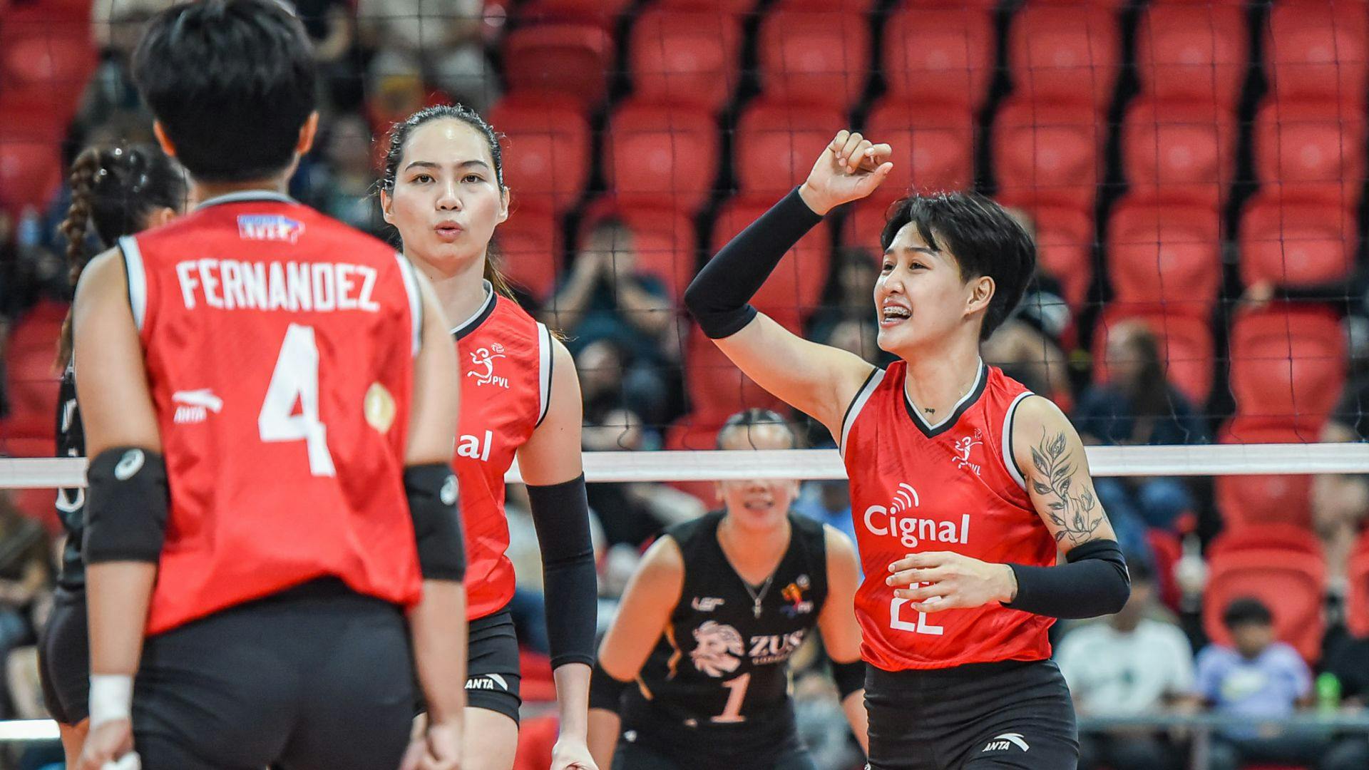 Cignal flexes muscle on ZUS Coffee for back-to-back victories in PVL All-Filipino